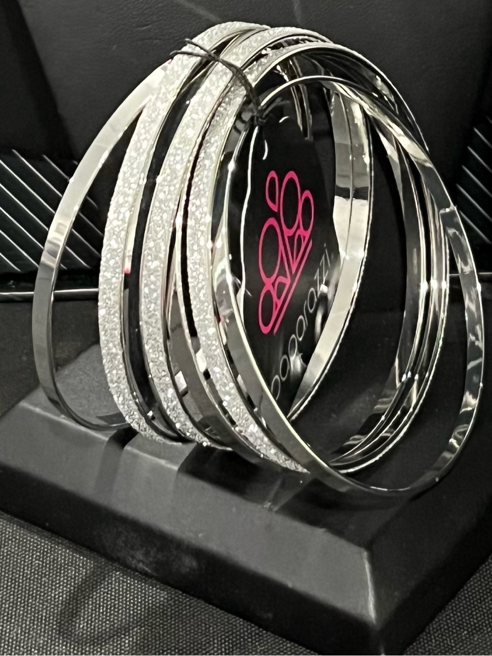 Paparazzi Silver Crystal Multi-Bangle Bracelet Stack